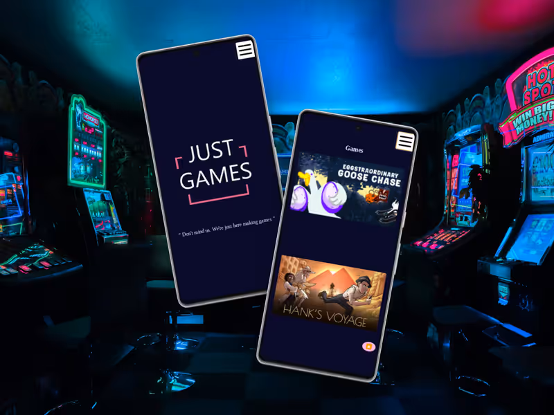 Custom Website for Indie Game Studio – Just Games