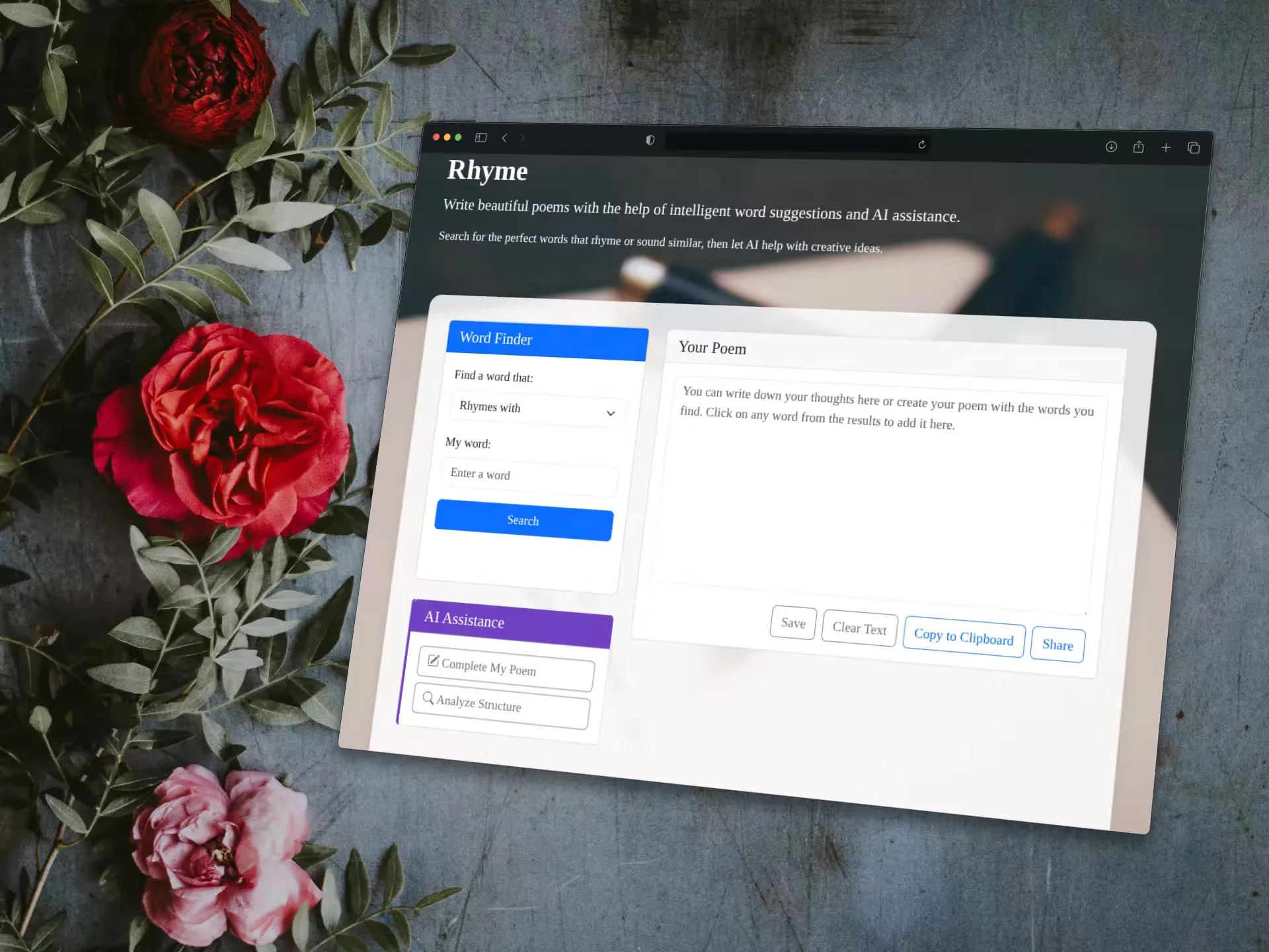 AI-rhyme web app